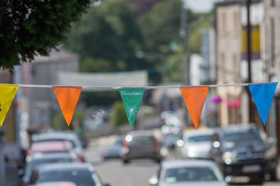 Hinterland bunting hanging in the street
